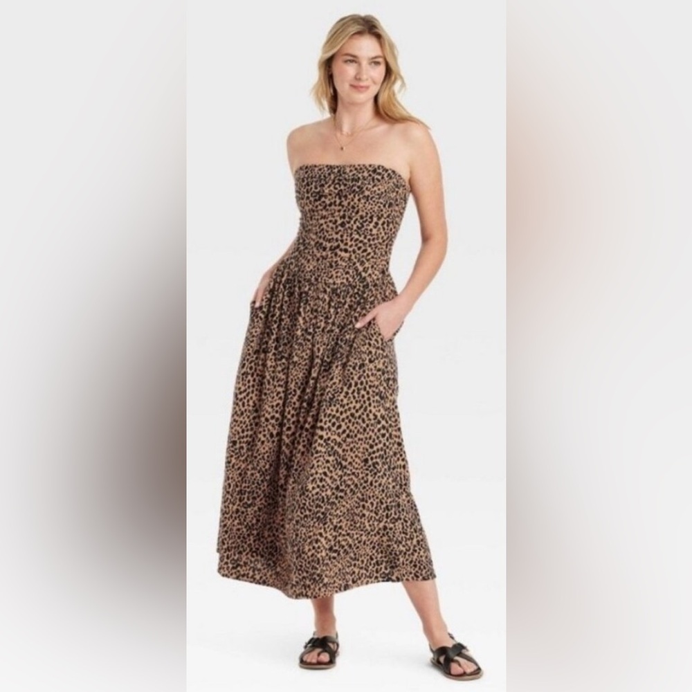 Universal Thread Black and Brown Pleated Sundress